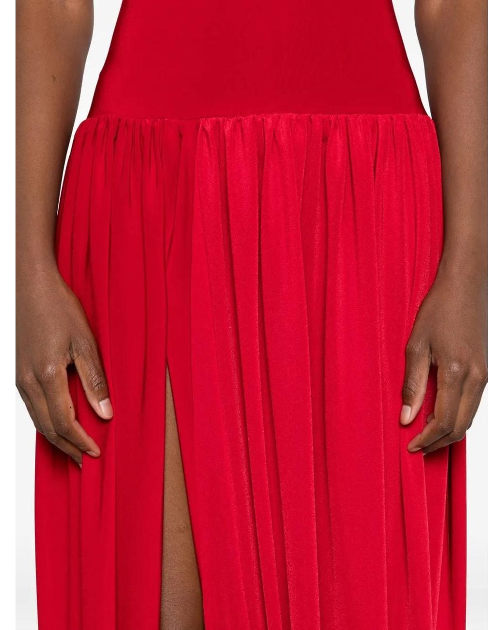 Atu Body Couture Red Scoop-Neck Midi Dress