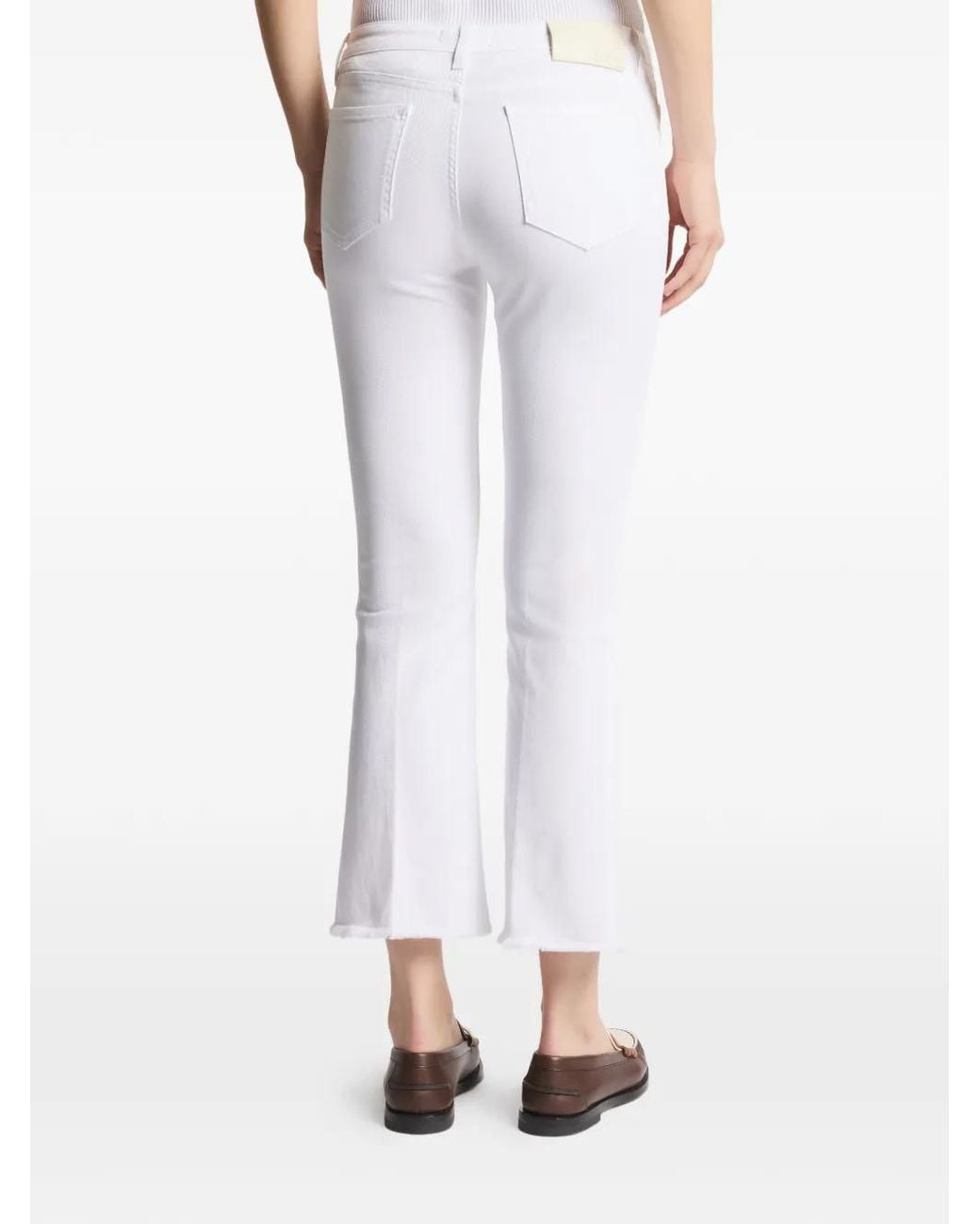 Fay White Flared Cotton Jeans