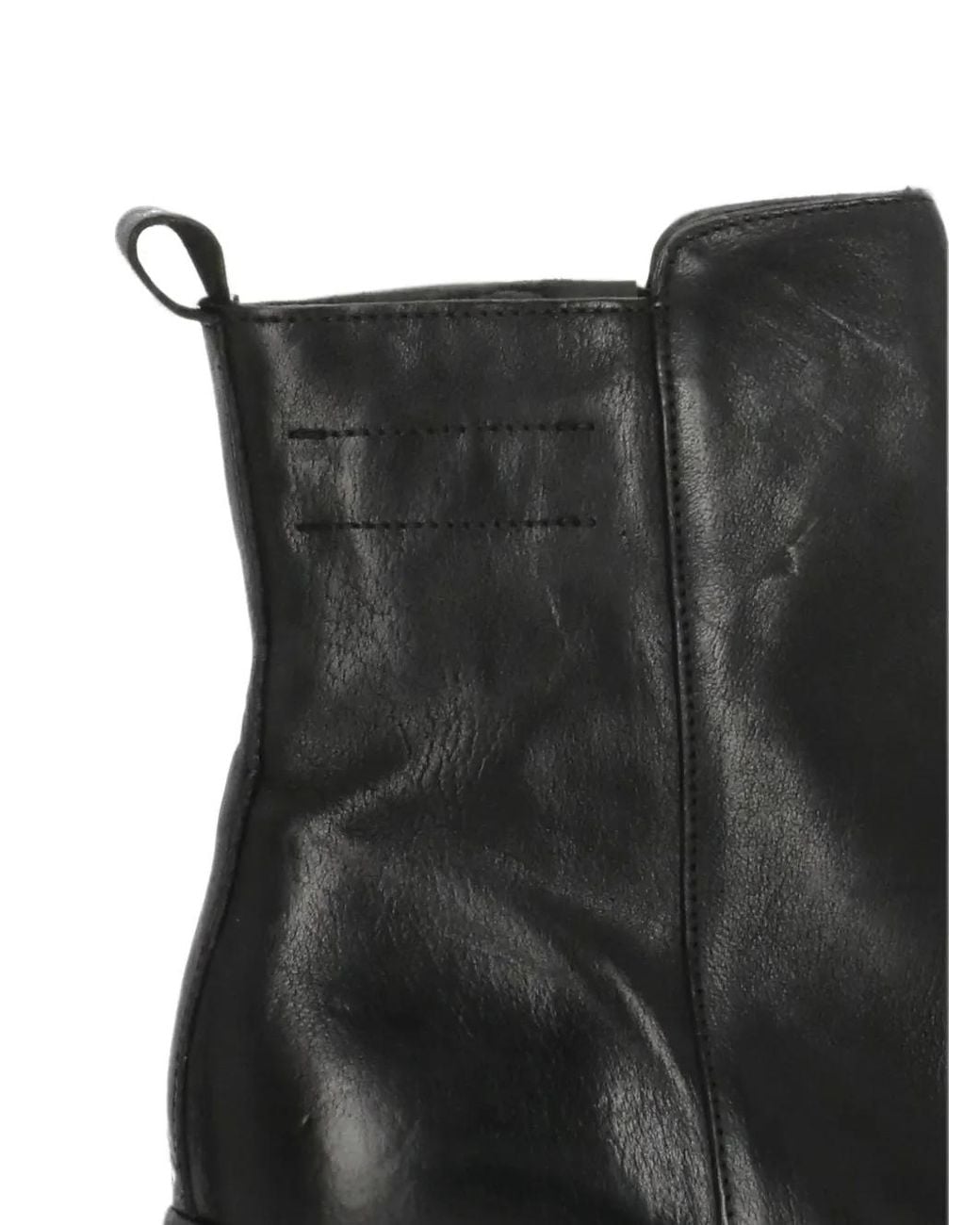 Moma Black Side-Zip Leather Ankle Boots