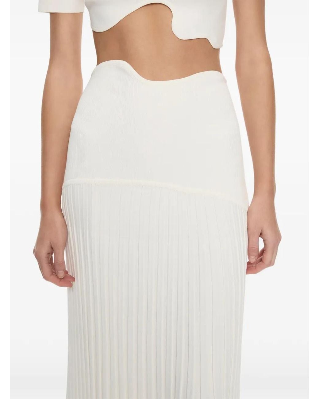 Christopher Esber White Maparadita Pleated Maxi Skirt