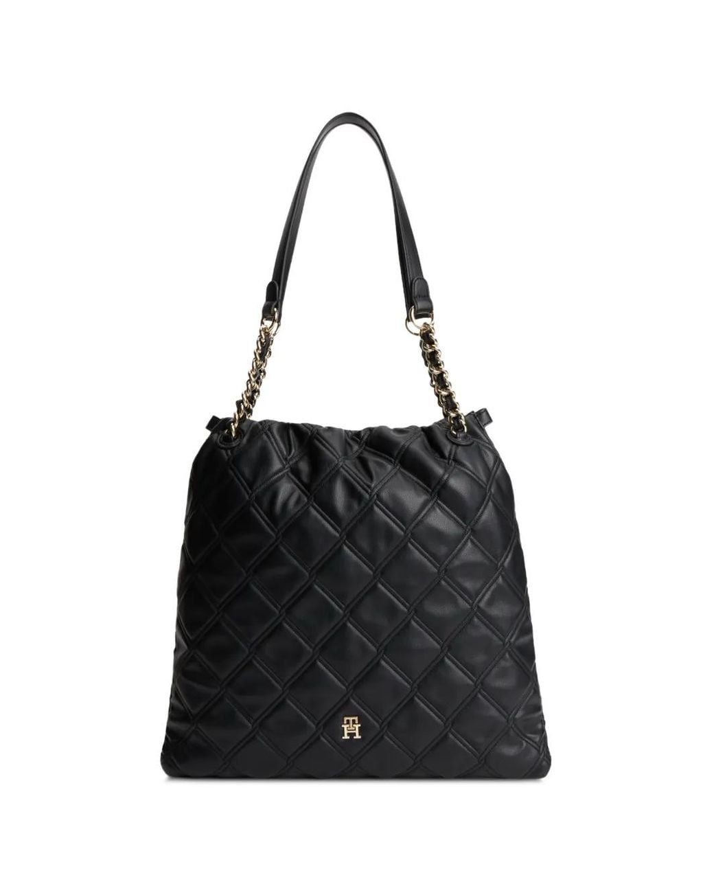 Tommy Hilfiger Black Quilted Tote Bag