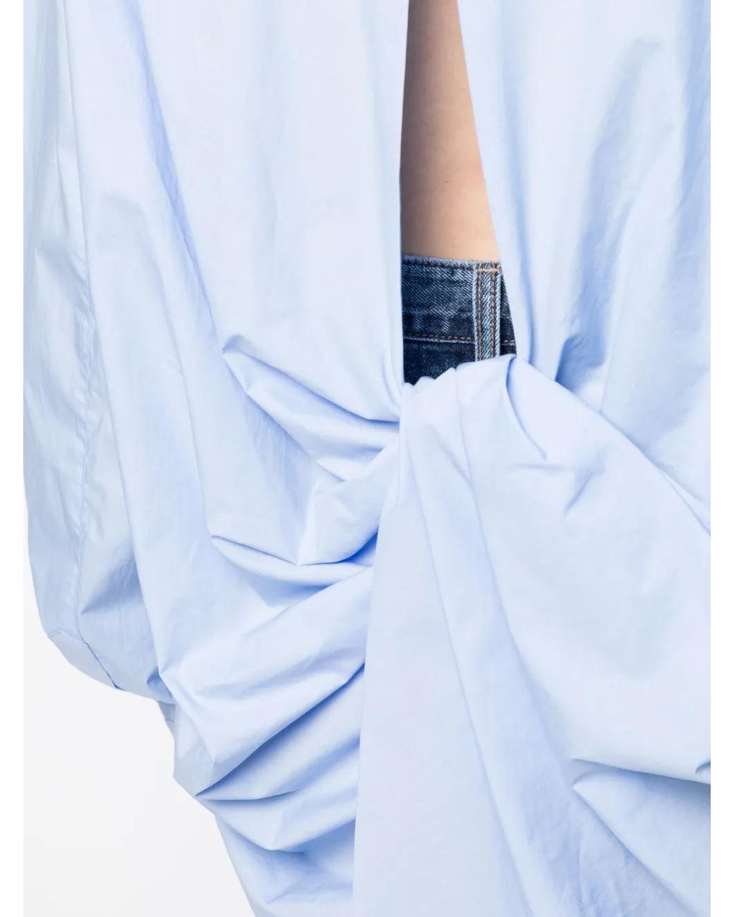 Goen.J Blue Twisted-Back Cotton Shirt