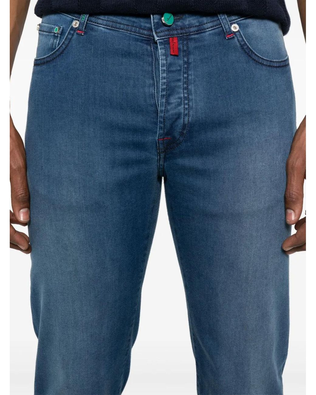 Kiton Jeans Met Logopatch in het Blue voor heren