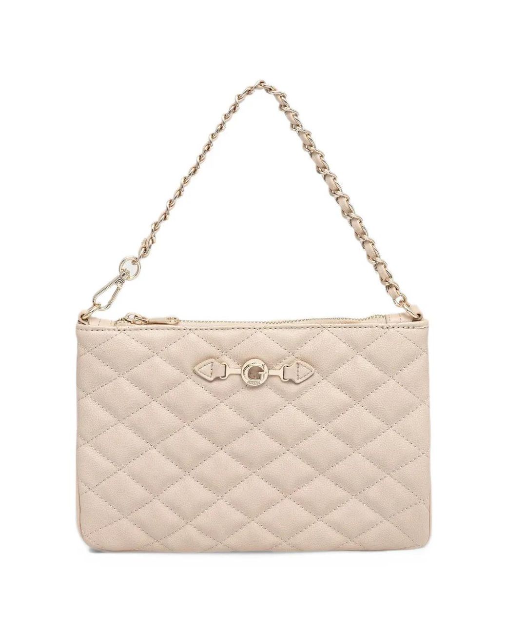 Borsa Tote Con Placca Logo di Guess in Natural
