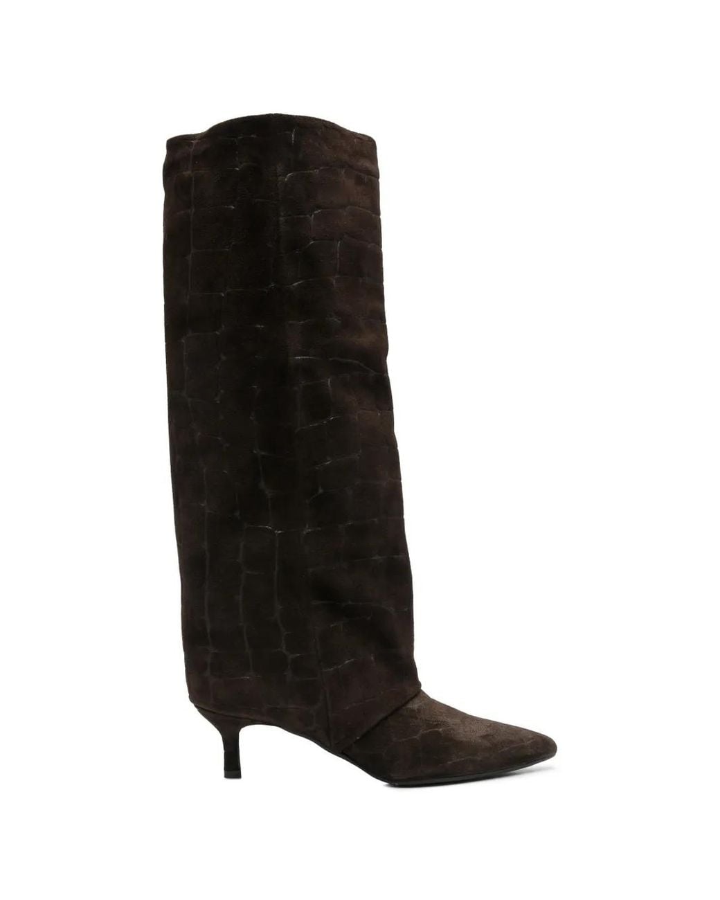 GISEL B Black Croc-Effect Matilda Boots