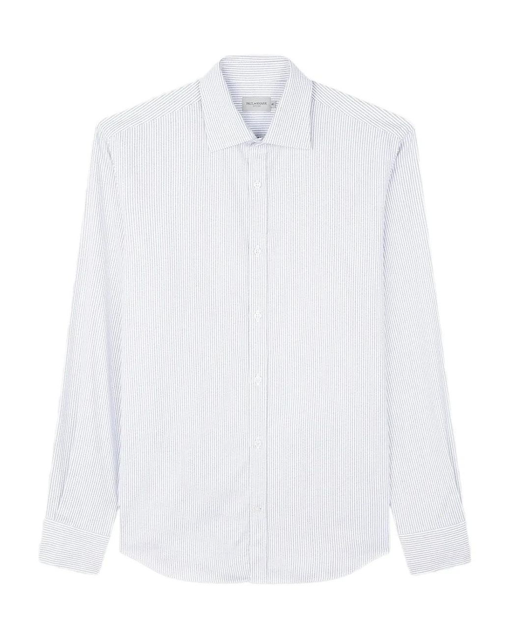 Paul & Shark White Stripe-Pattern Cotton Shirt for men