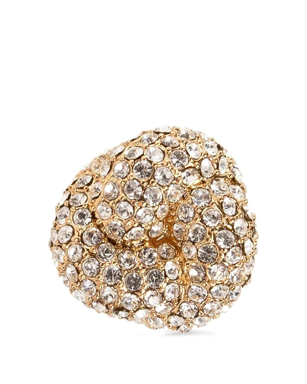 Self-Portrait Metallic Crystal-Embellished Knot Earrings