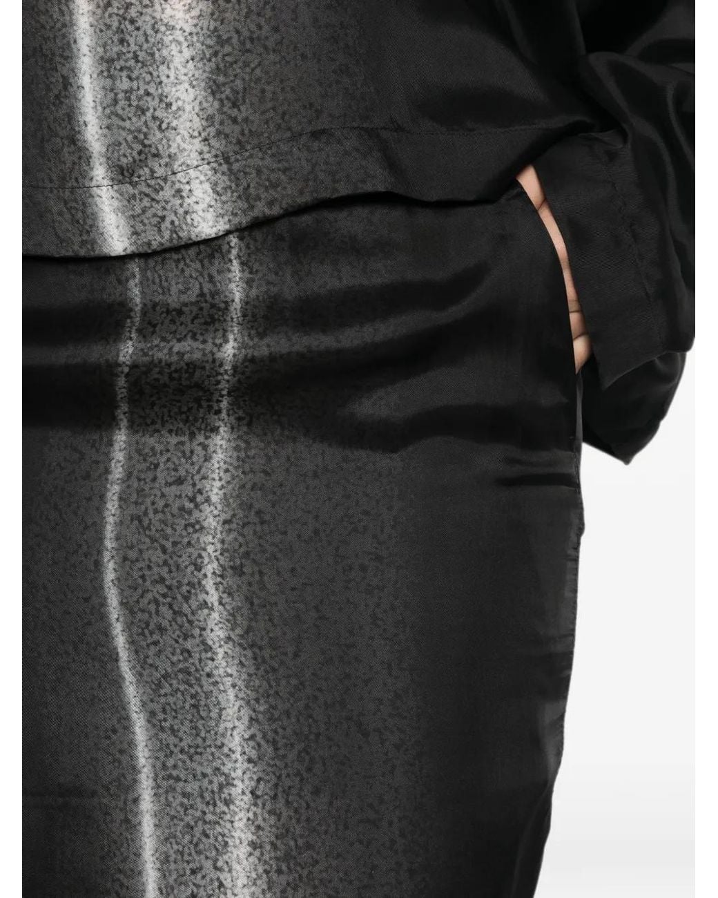 Rick Owens Black Jupe Longue À Effet Dégradé