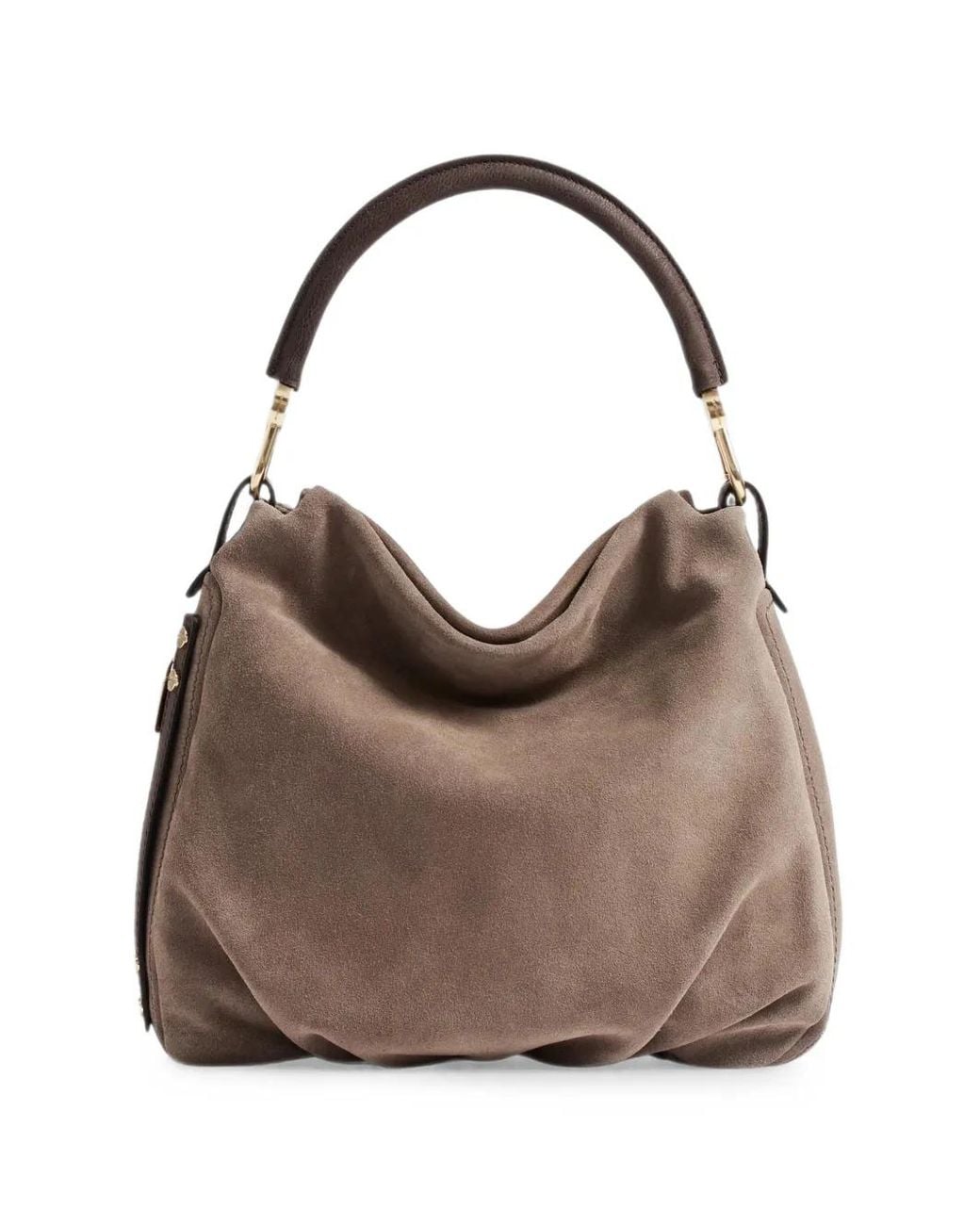 Borbonese Brown Small Bice Suede Shoulder Bag
