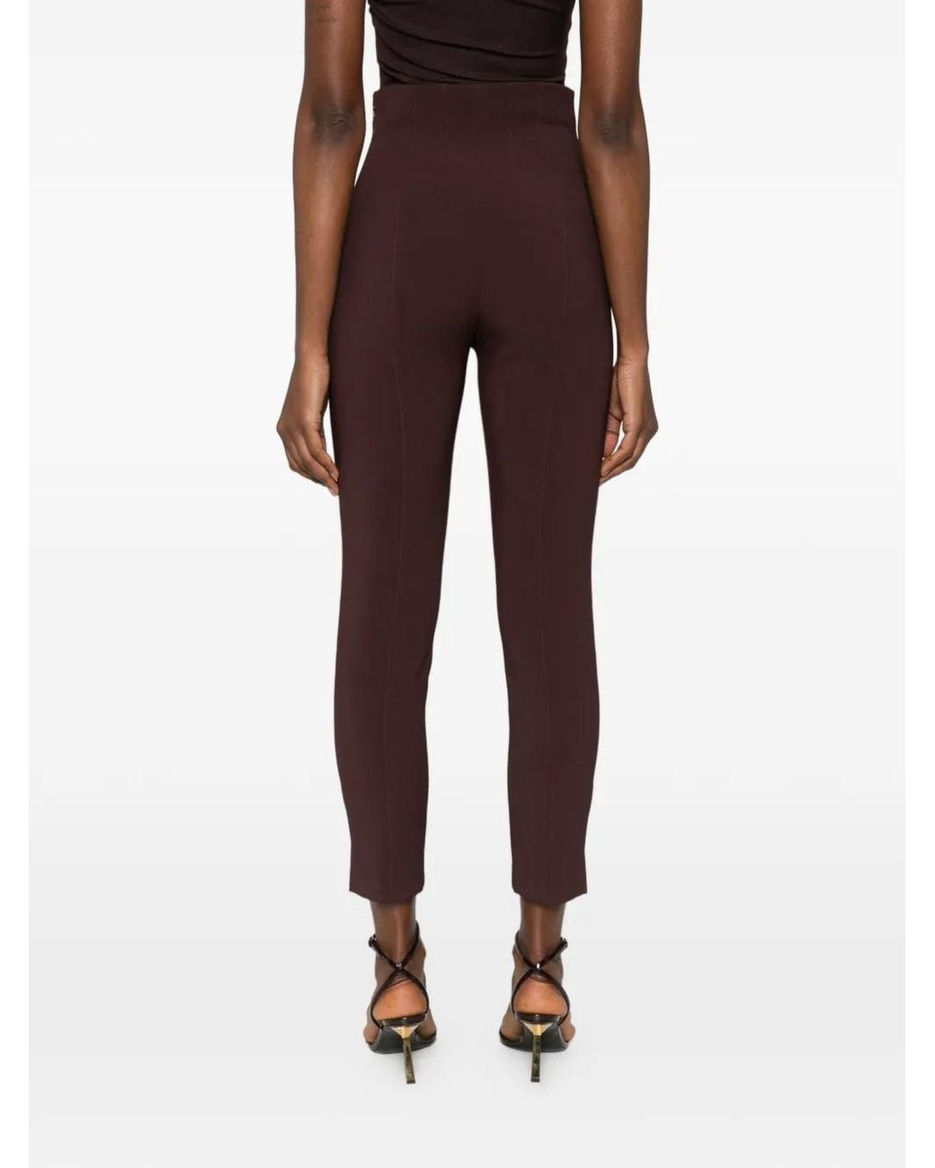 Elisabetta Franchi Purple Pantalon À Taille Haute