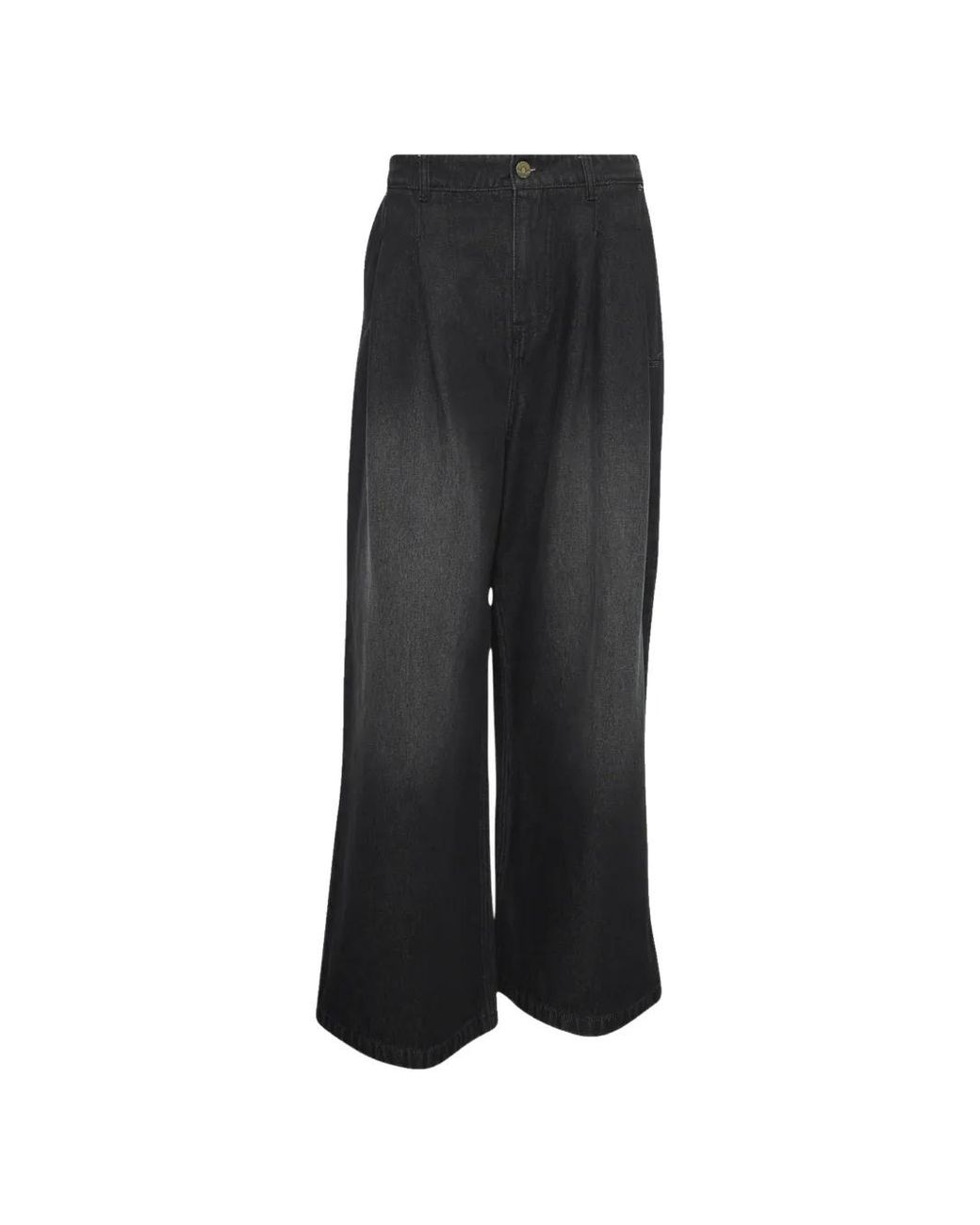 Adidas Black Logo-Embroidered Wide-Leg Jeans for men