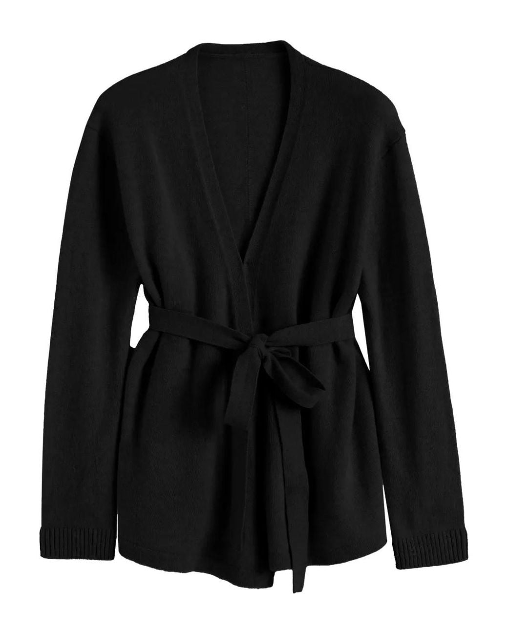 Chinti & Parker Black Wrap-Style Cardigan