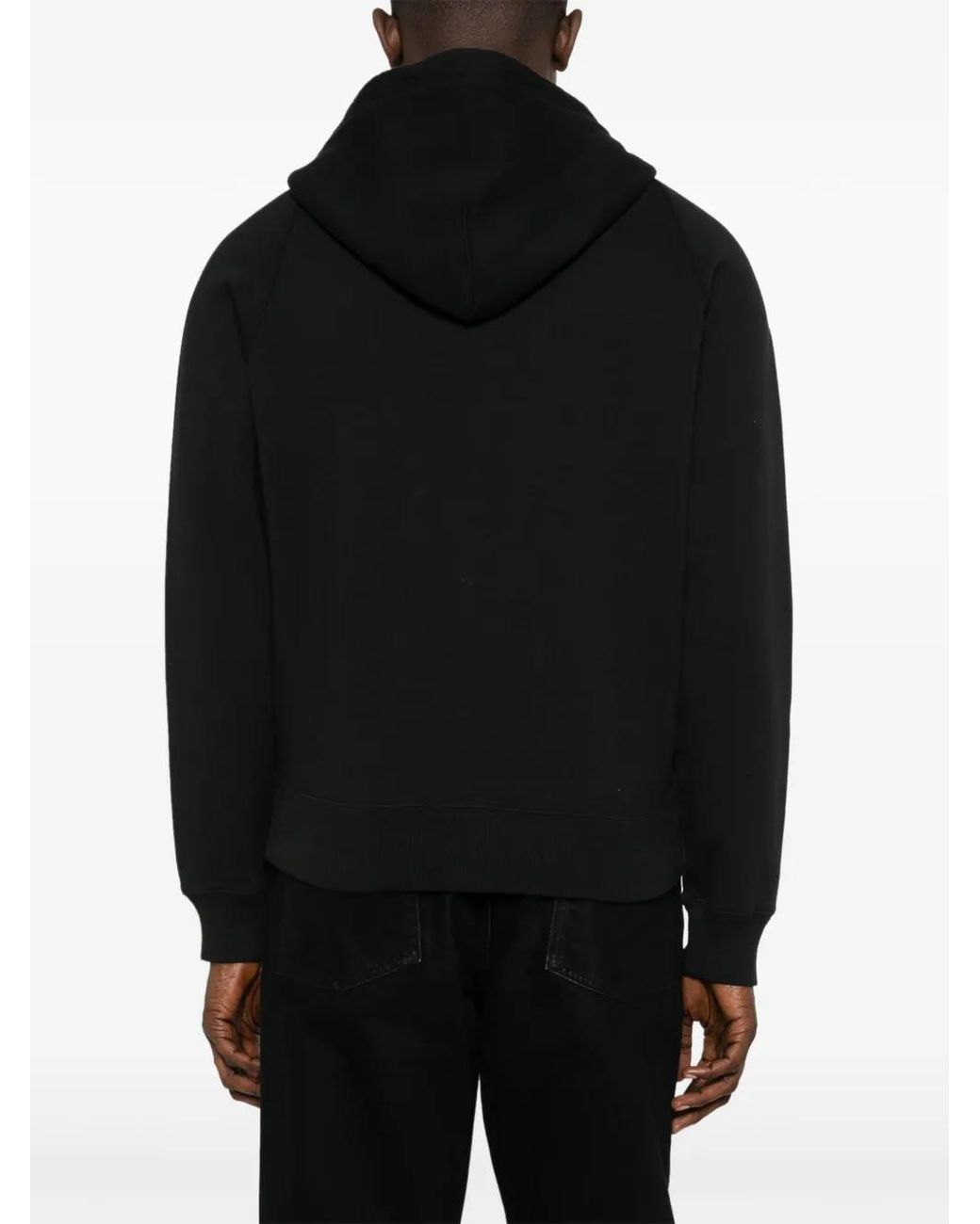 Tom Ford Black Hooded Sweatshirt With Front Zipper for men