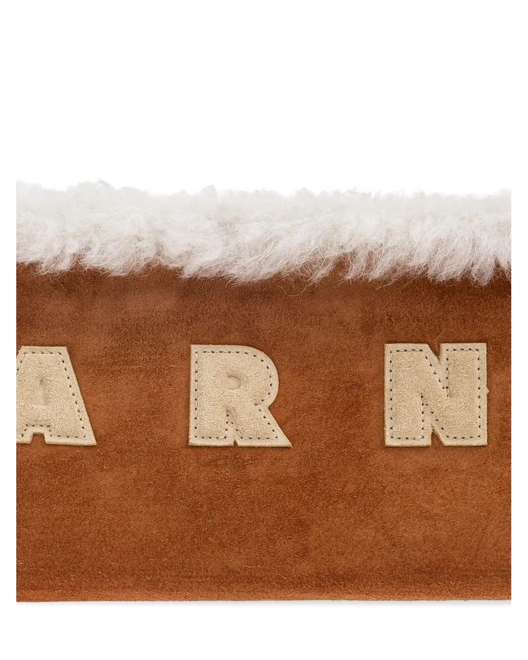 Marni Brown Shearling Baguette Museum Bag