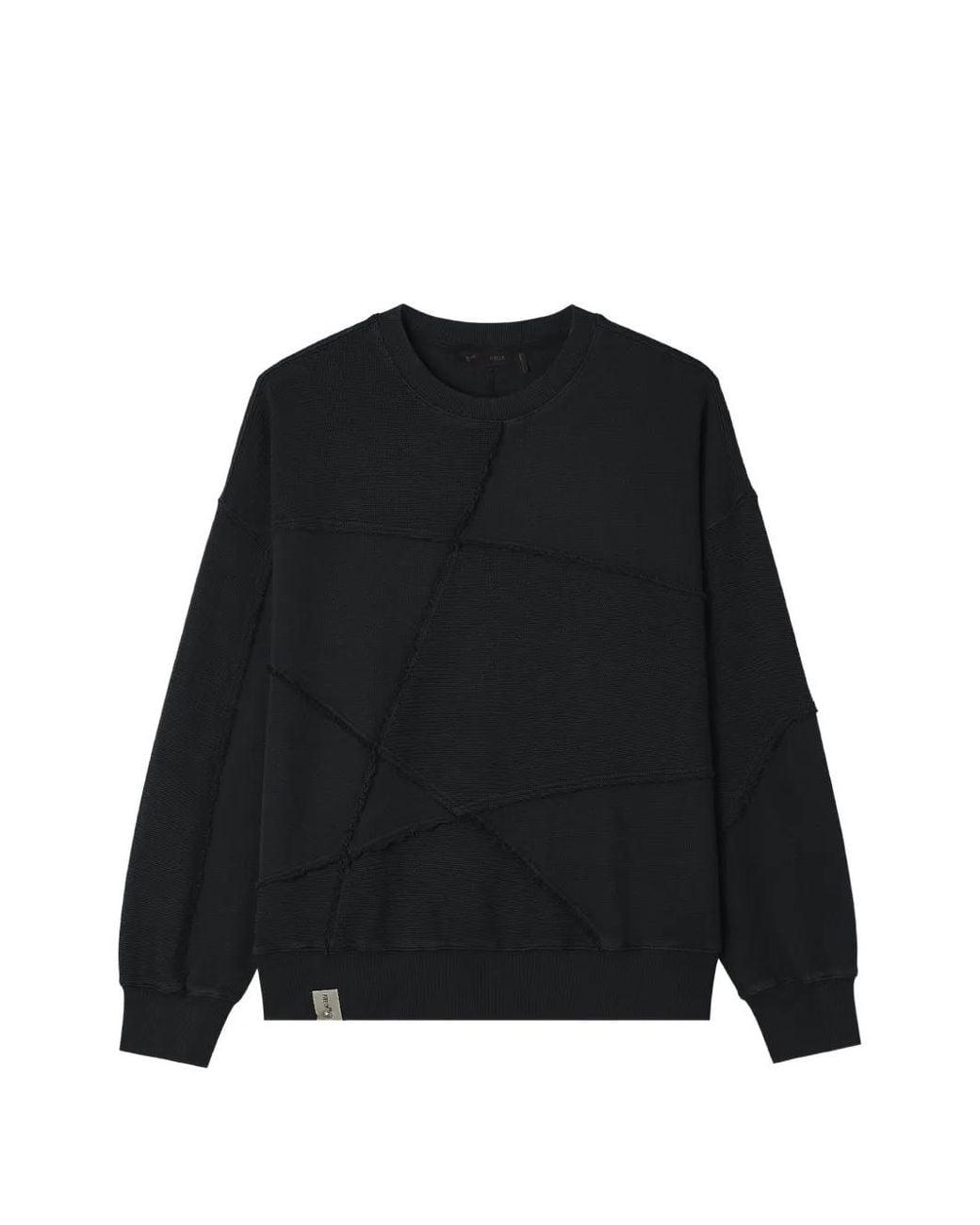 FIVE CM Black Patchwork Raw-Edge Sweatshirt for men