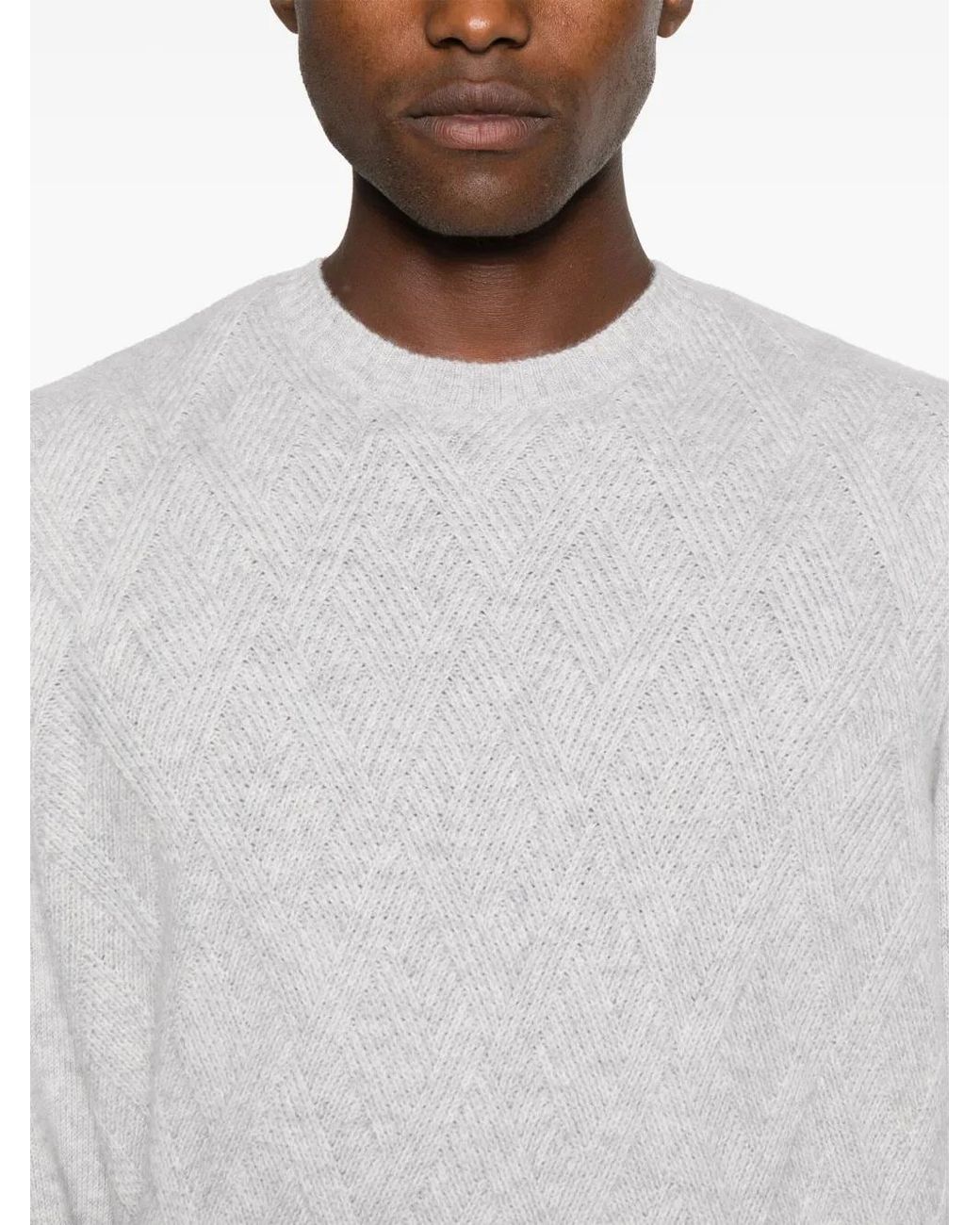 Herno White Mélange Cashmere Jumper for men