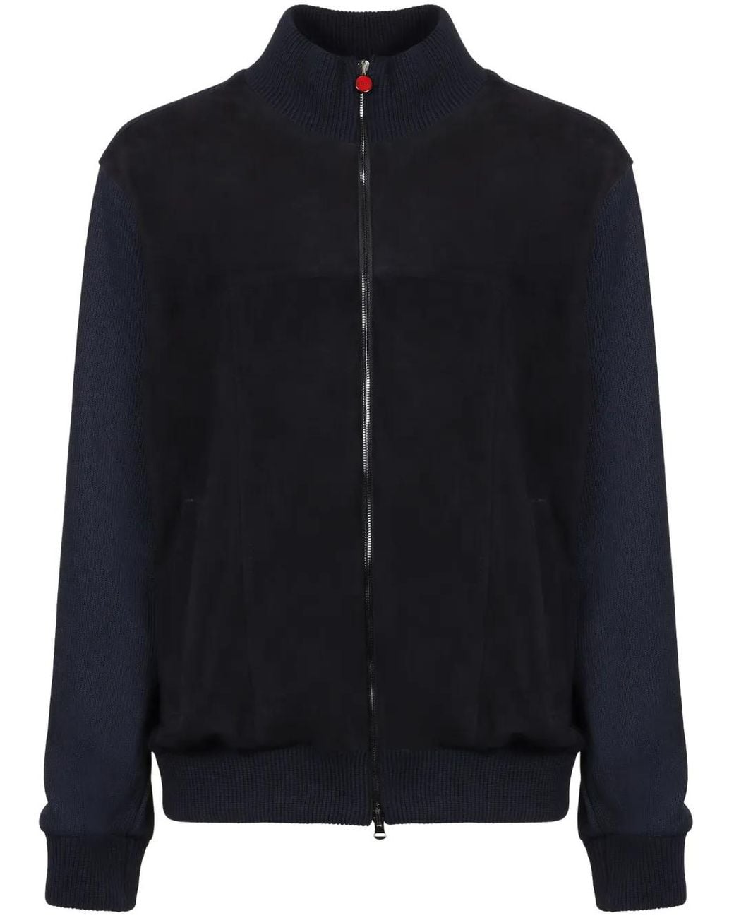 Kiton Blue High-Neck Cardigan for men