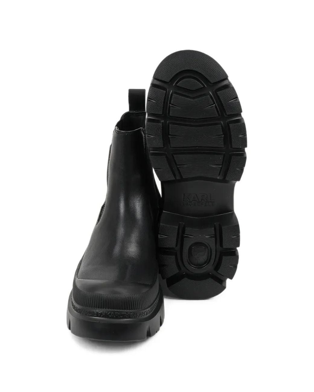 Karl Lagerfeld Black Chunky-Sole Chelsea Boots