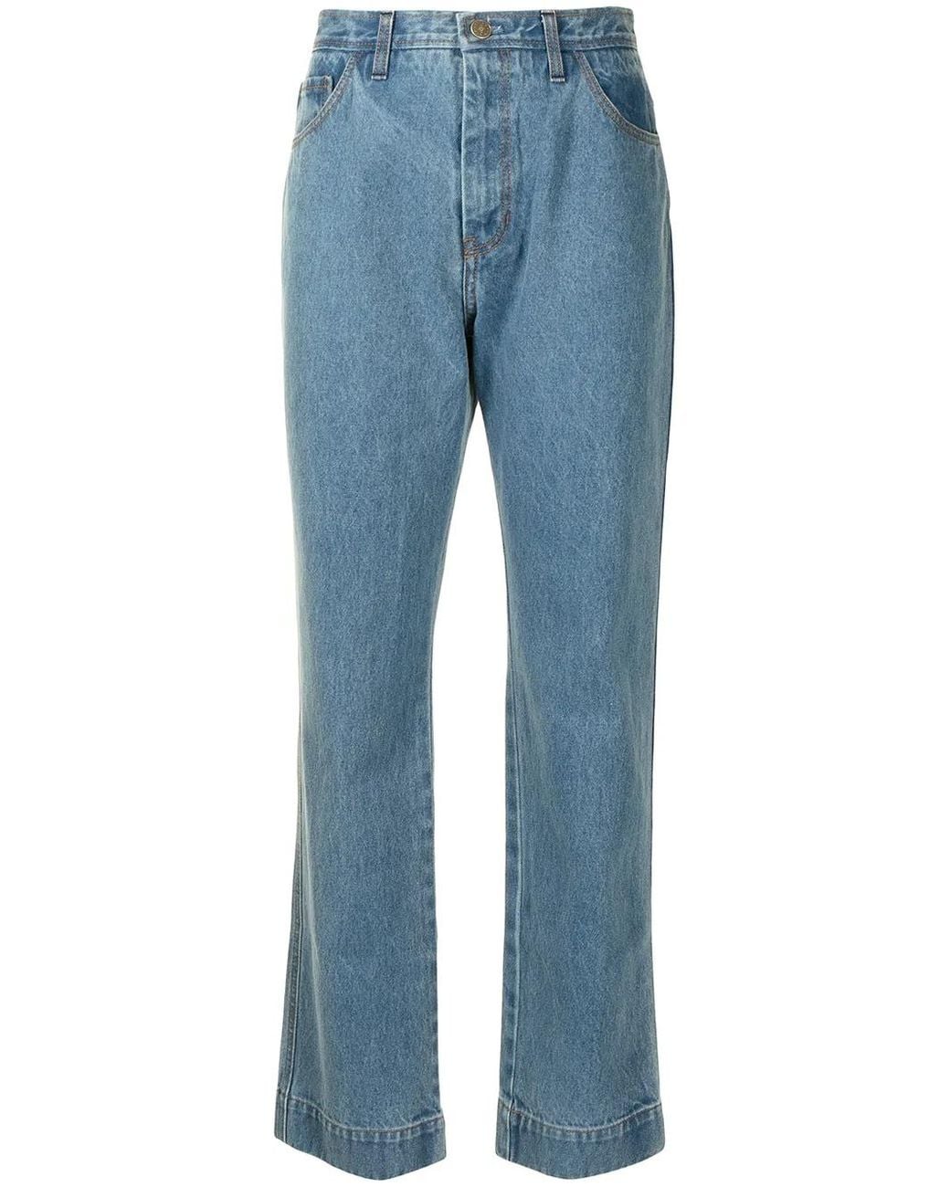 Rejina Pyo Blue High-Rise Straight-Leg Jeans