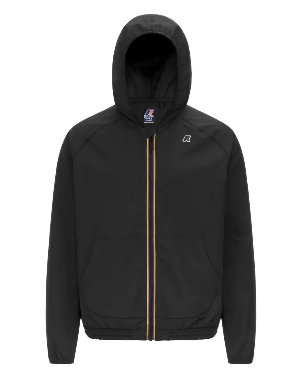 K-Way Black Sia Zip-Up Hooded Jacket for men