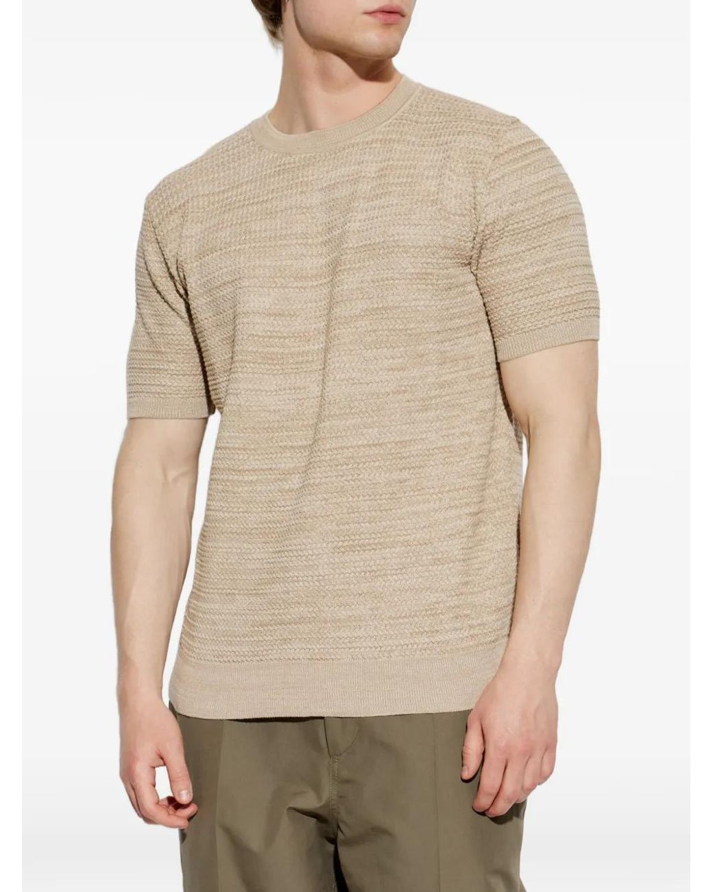 Etro Natural Textured Pegasus-Patch T-Shirt for men