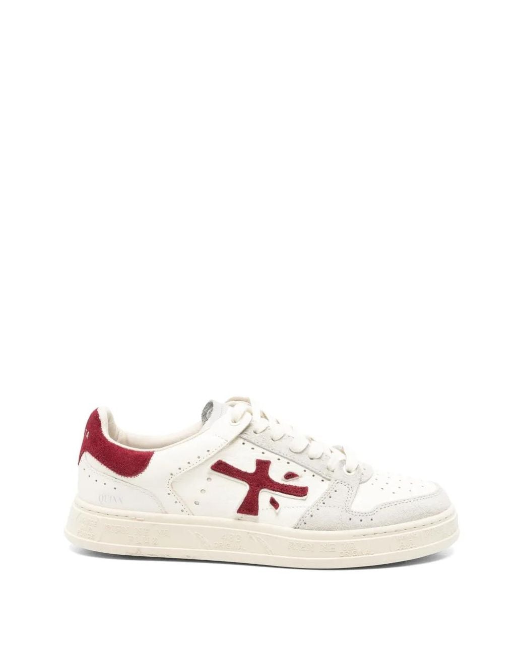 Premiata Pink Quinn Panelled Leather Sneakers for men