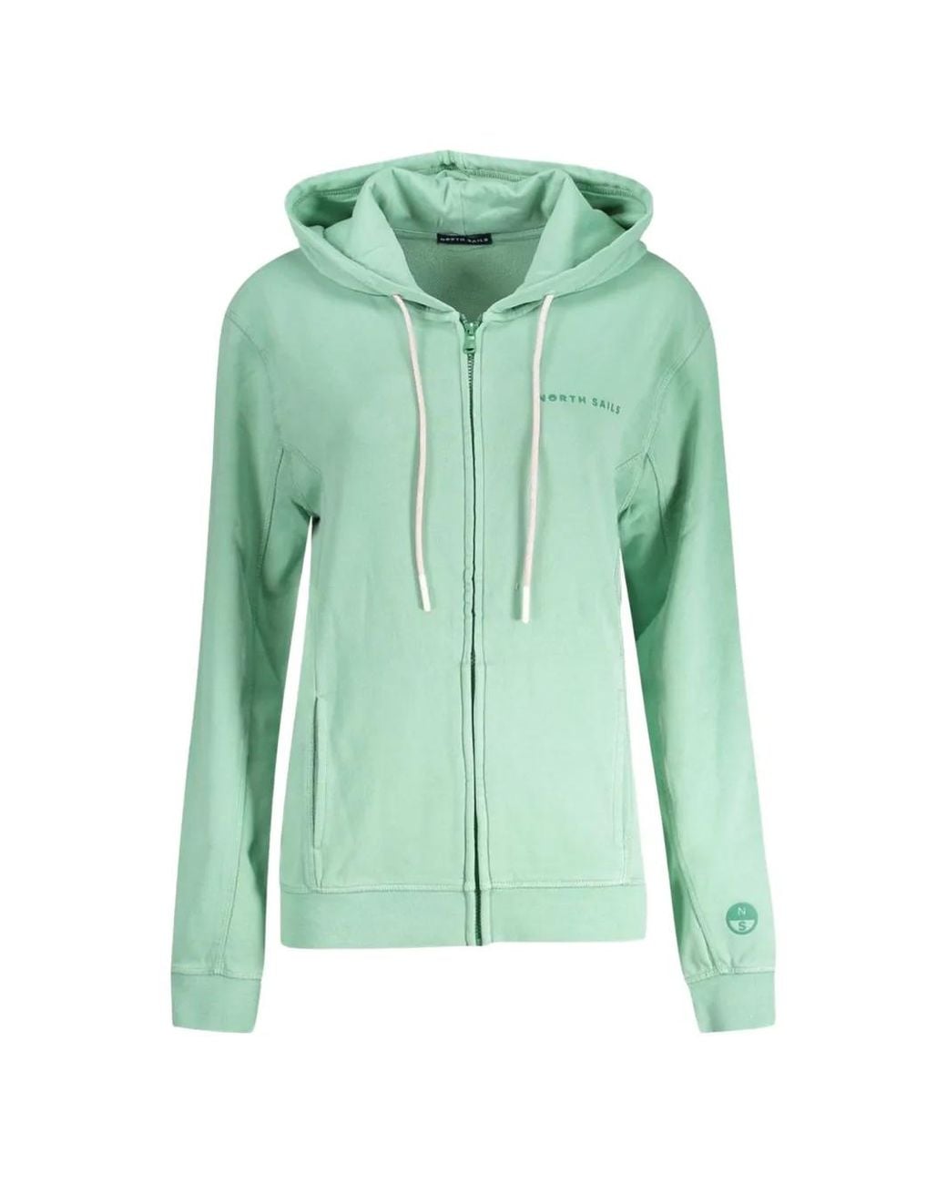 North Sails Green Logo-Detail Zip-Fastening Hoodie