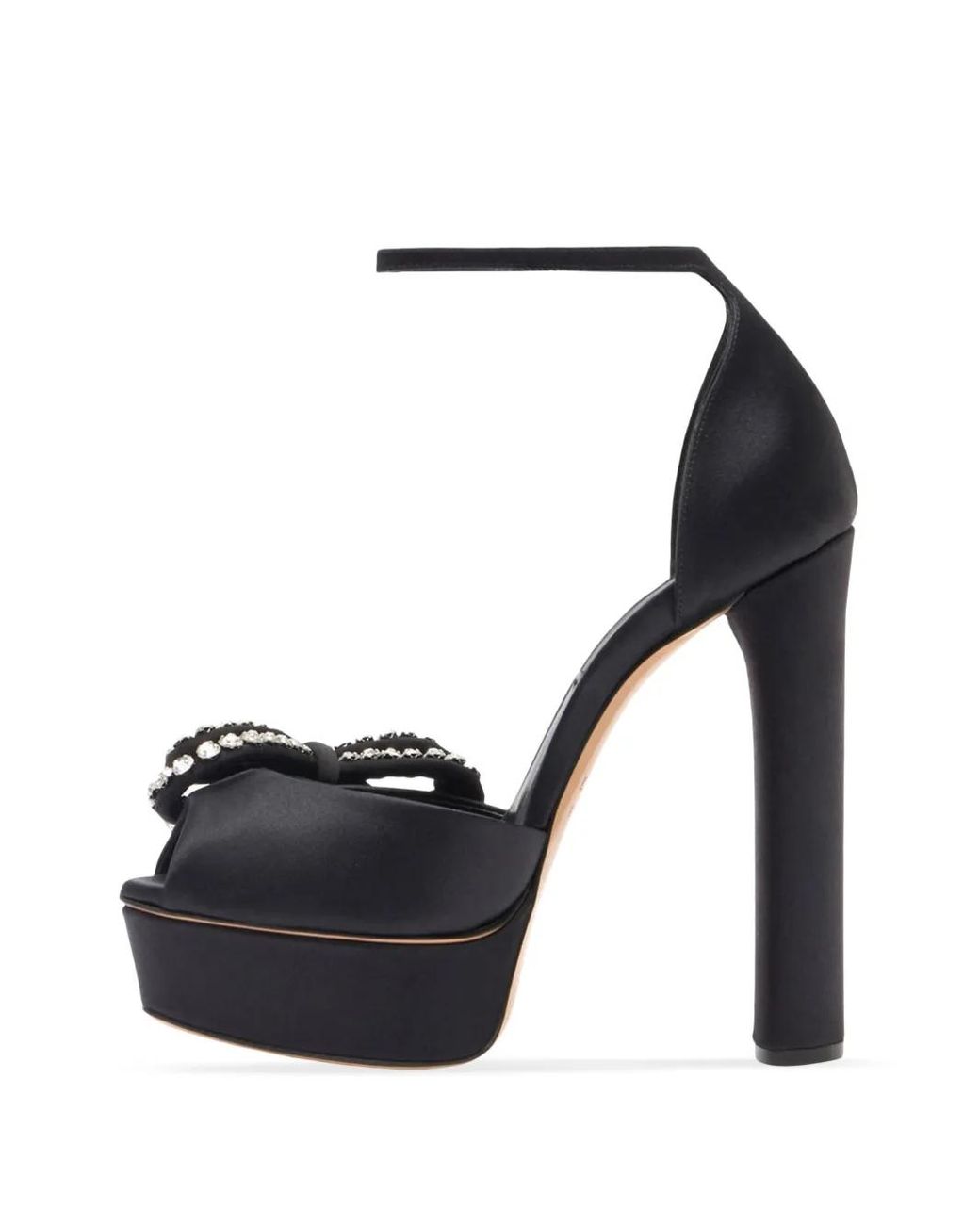 Casadei Black Julia Satin Platform 140