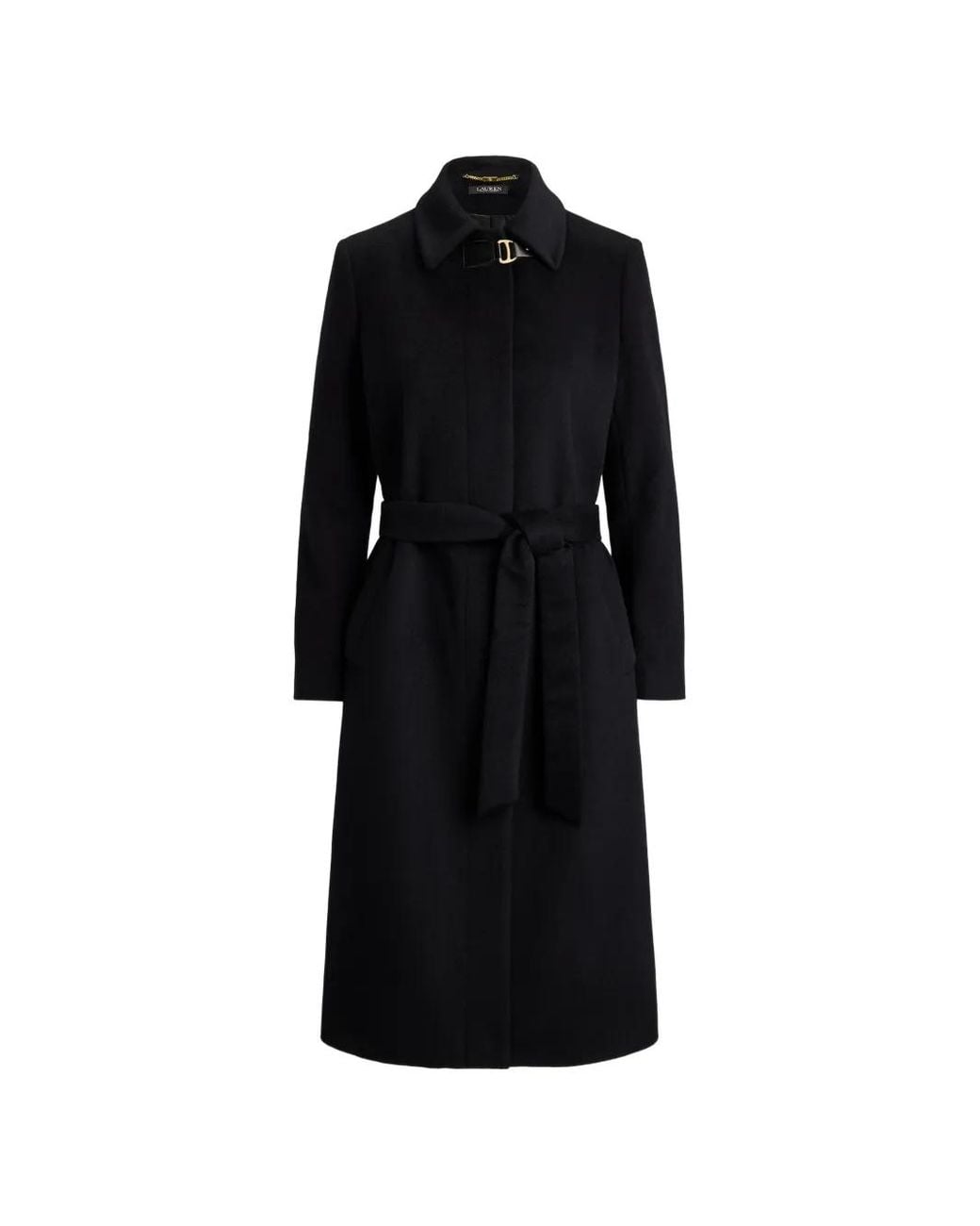 Ralph Lauren Black Single-Breasted Belted Coat