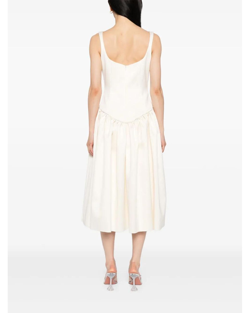 De La Vali White Lola Midi Dress