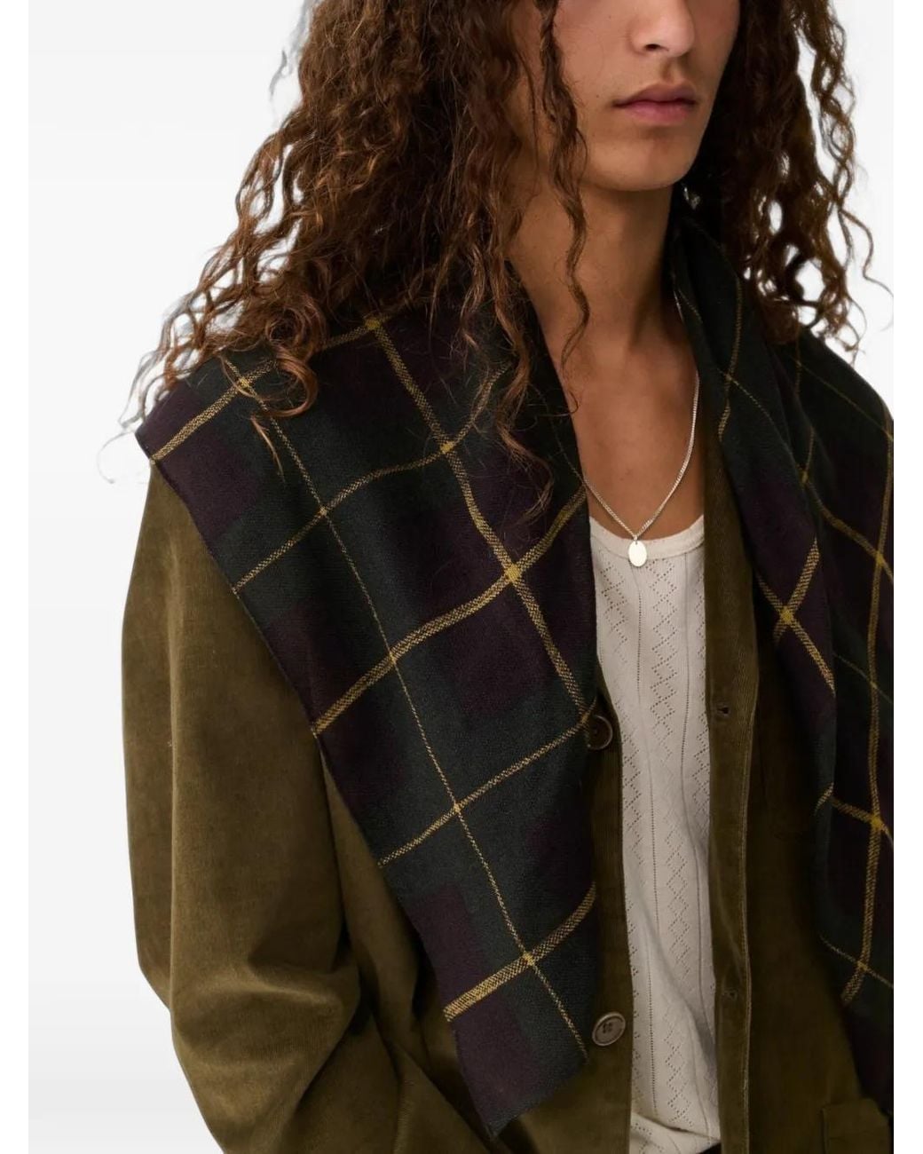 A Kind Of Guise Black Salazar Checked Scarf for men