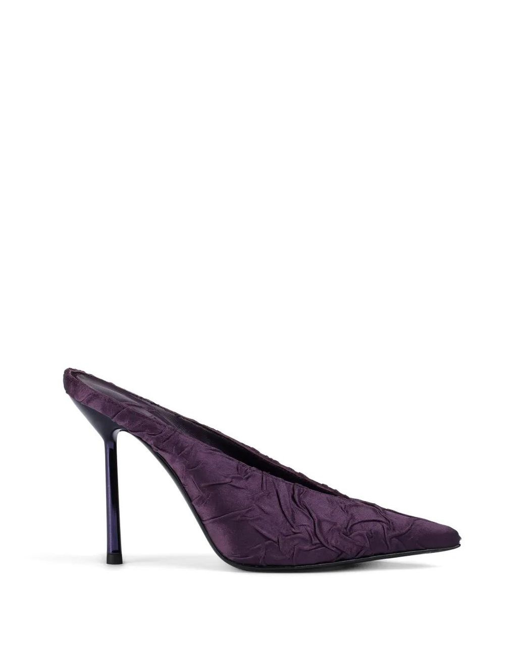 Le Silla Purple Clivage Ruched Silk-Satin Mules