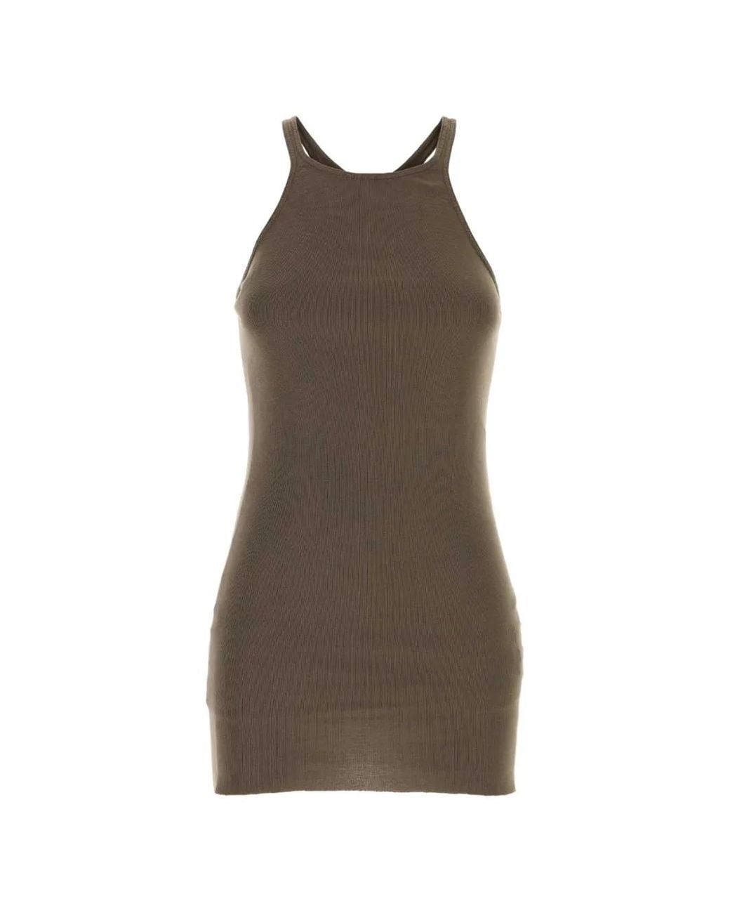 Rick Owens Brown Racer Back Tank Top