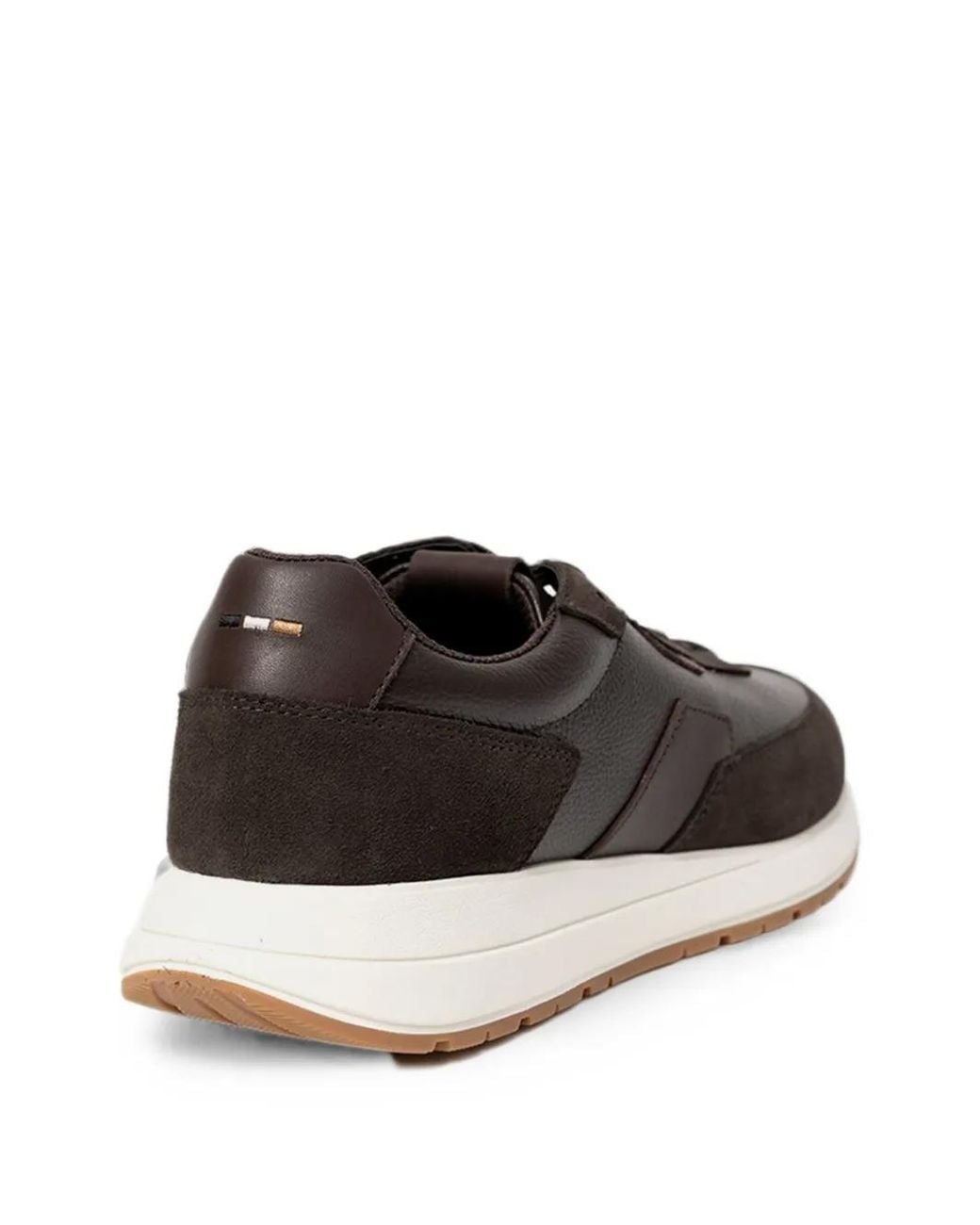 Boss White Logo-Plaque Panelled Sneakers for men
