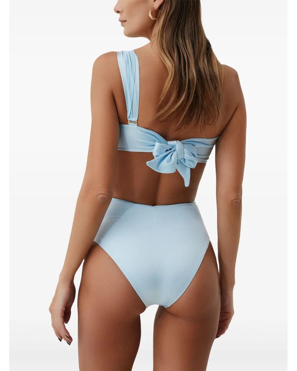 SOFIA ERHAN Blue Ring-Detail One-Shoulder Bikini