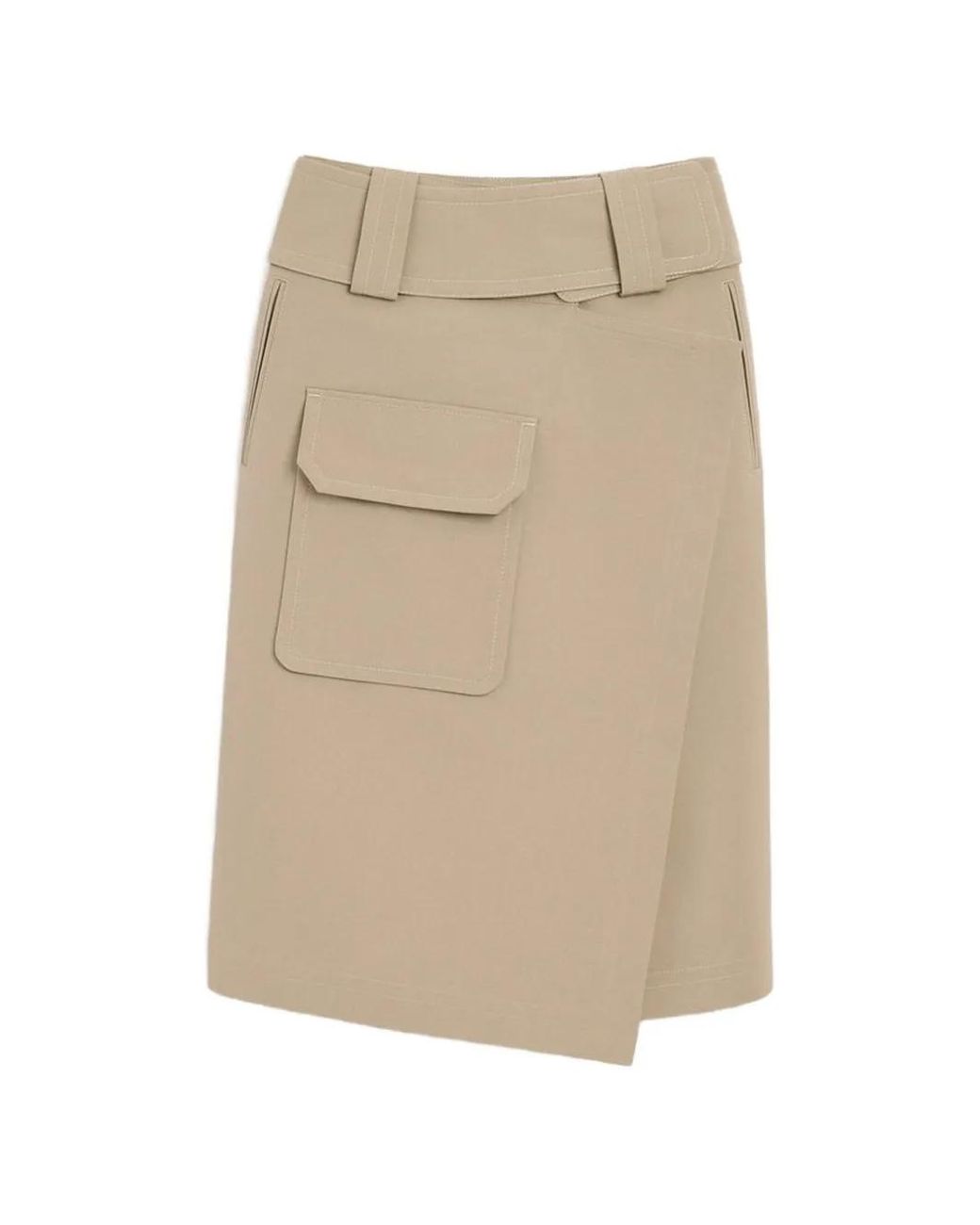 AMI Natural Cotton Wrap Skirt