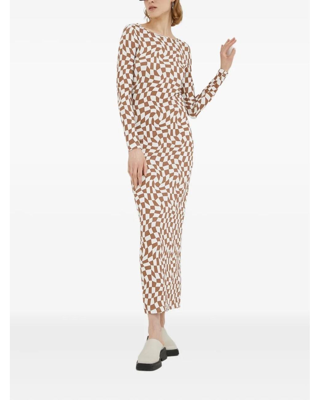 Résumé White Checked Midi Dress
