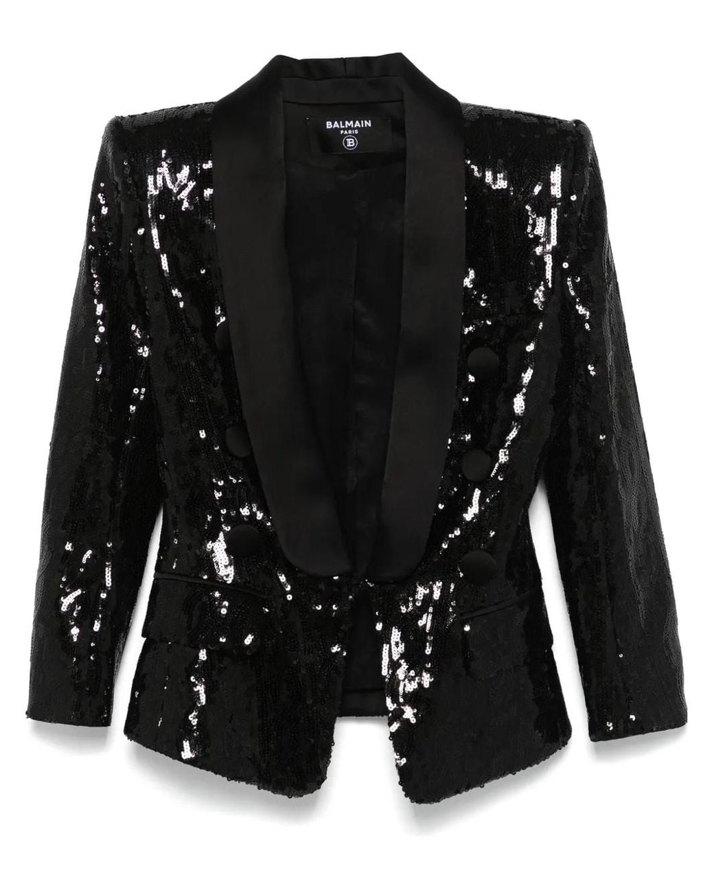 Balmain Black Sequinned Blazer
