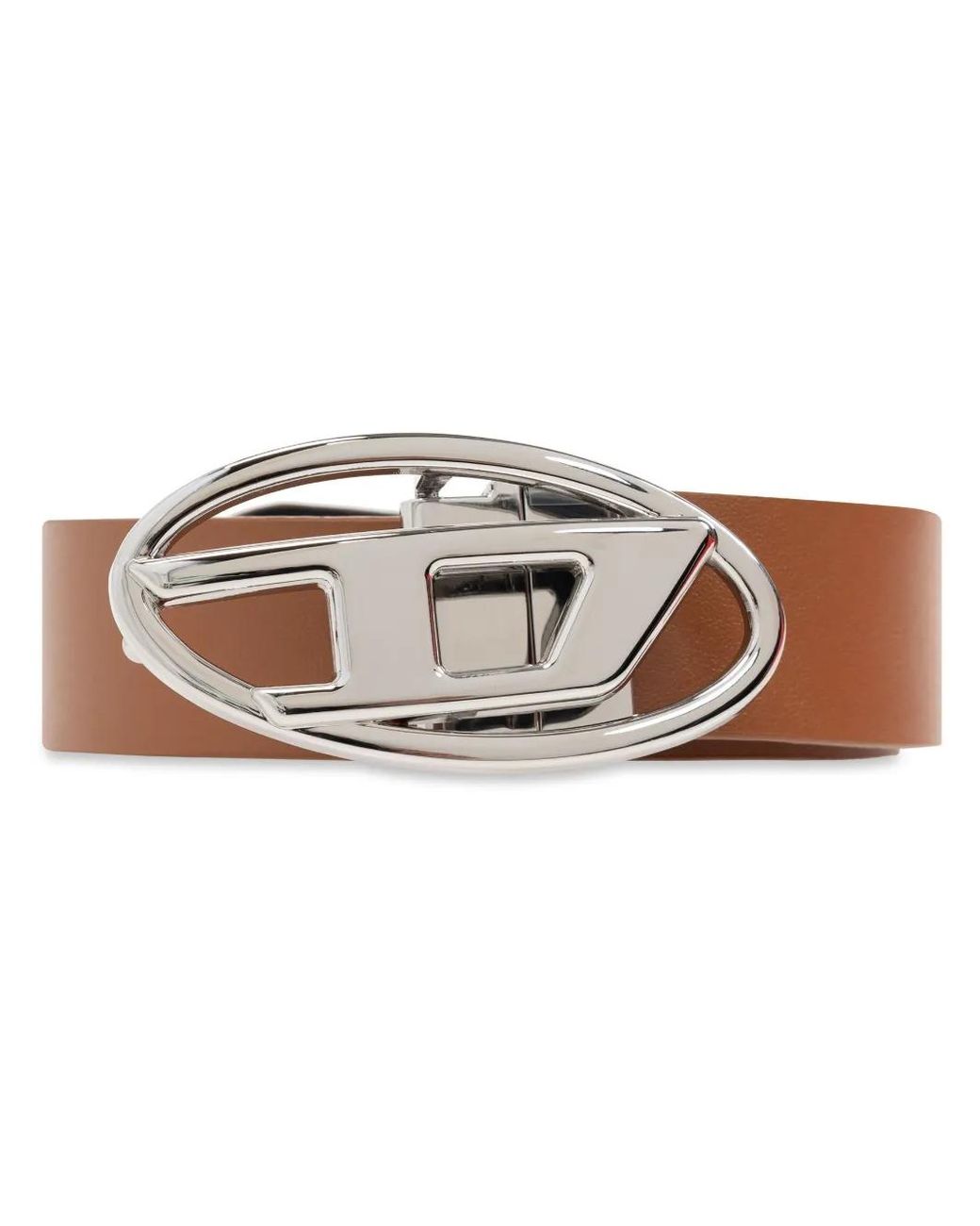DIESEL Brown B-1Dr Leather Belt