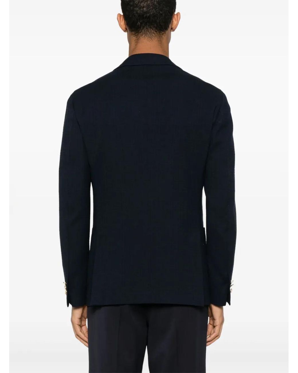 Lardini Blue Brooch-Detail Blazer for men