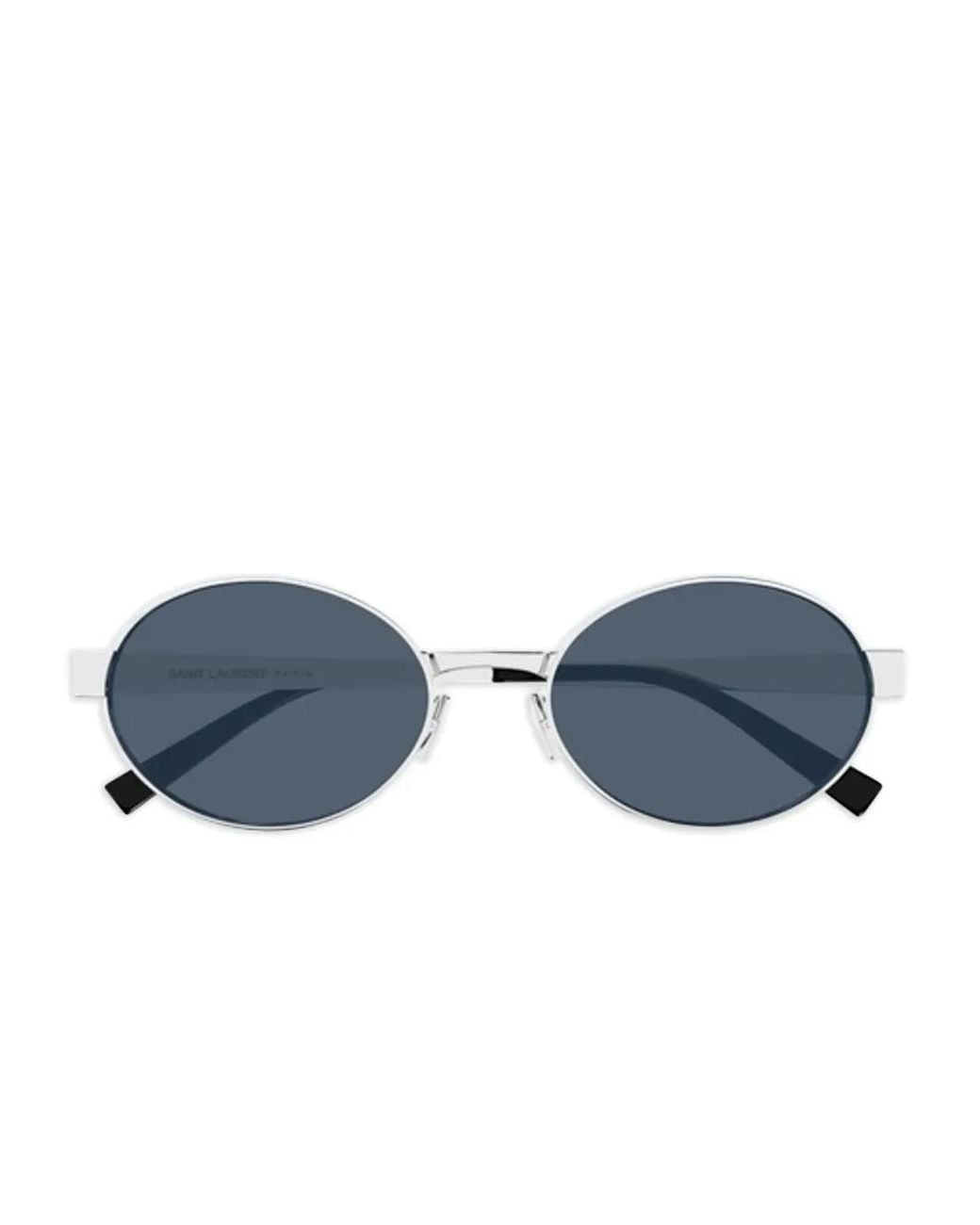 Saint Laurent Blue Round-Frame Sunglasses