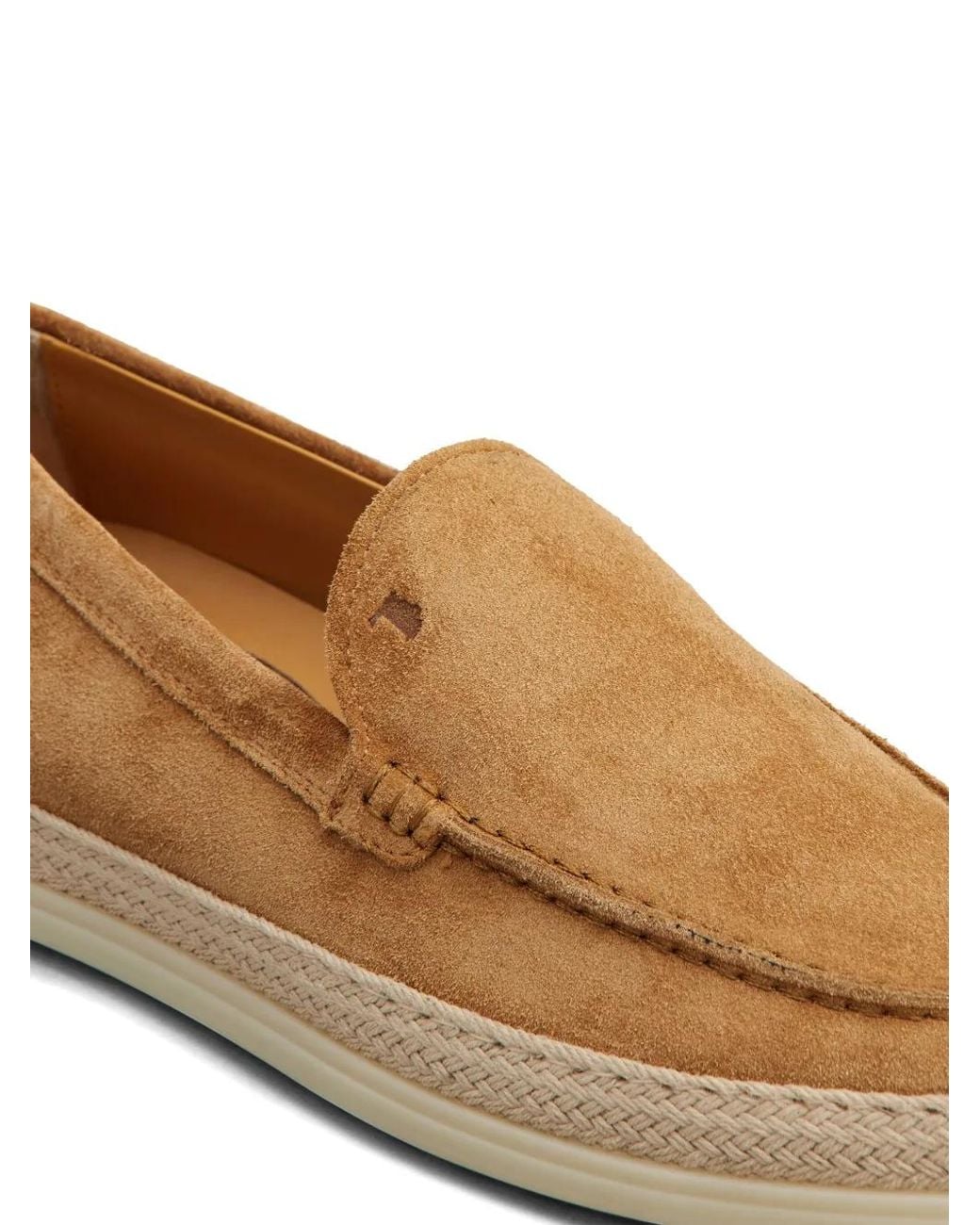 Tod's Brown Logo-Debossed Suede Espadrilles