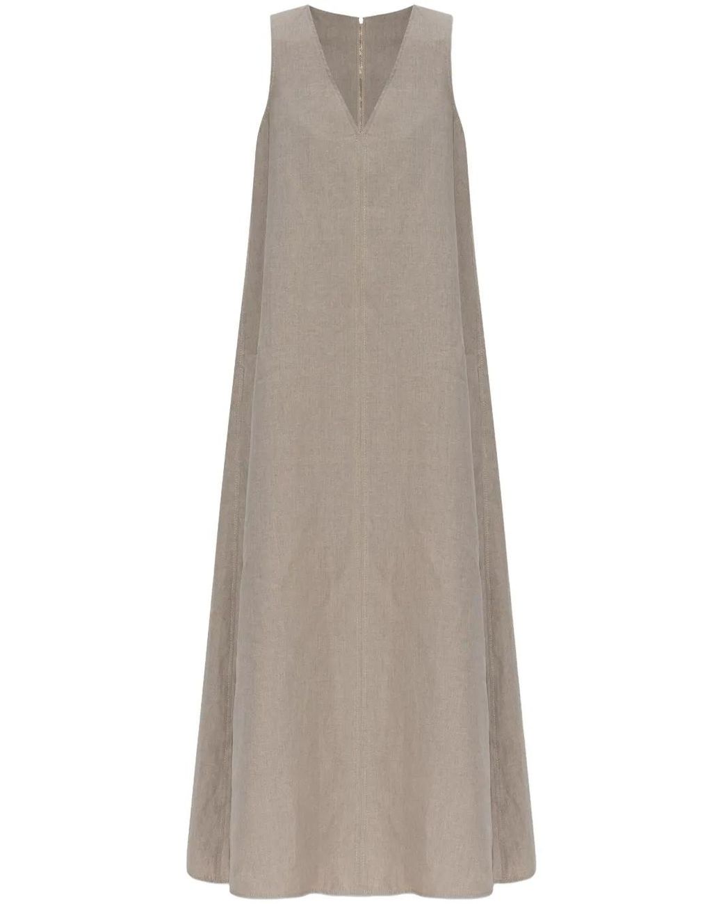 Max Mara Gray Simeone Linen Dress