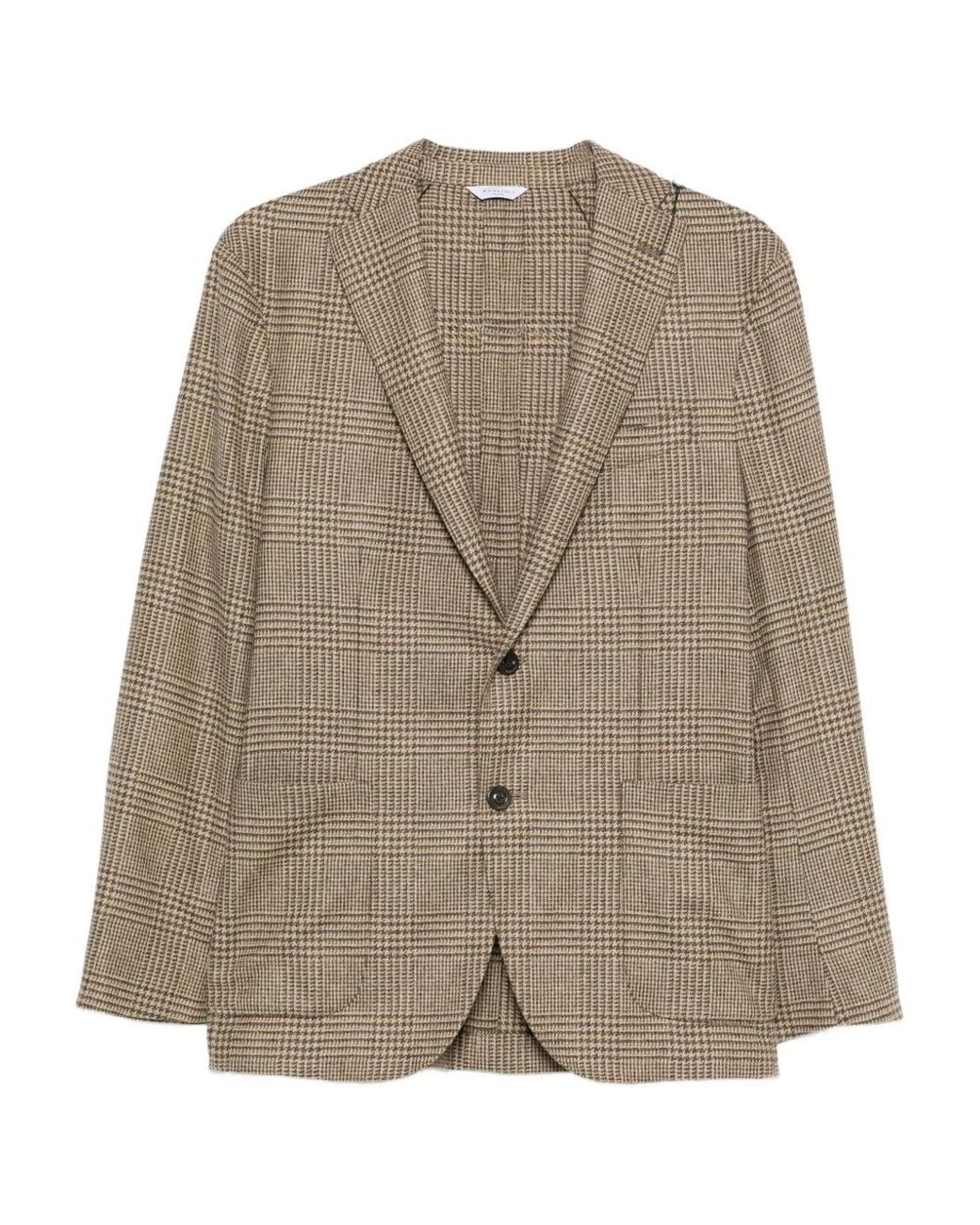 Boglioli Brown Single-Breasted Blazer for men
