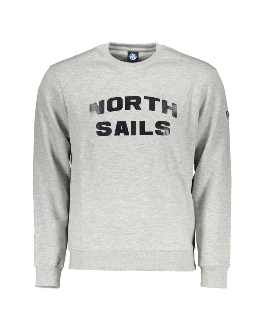 North Sails Gray Logo-Print Crew-Neck Sweater for men