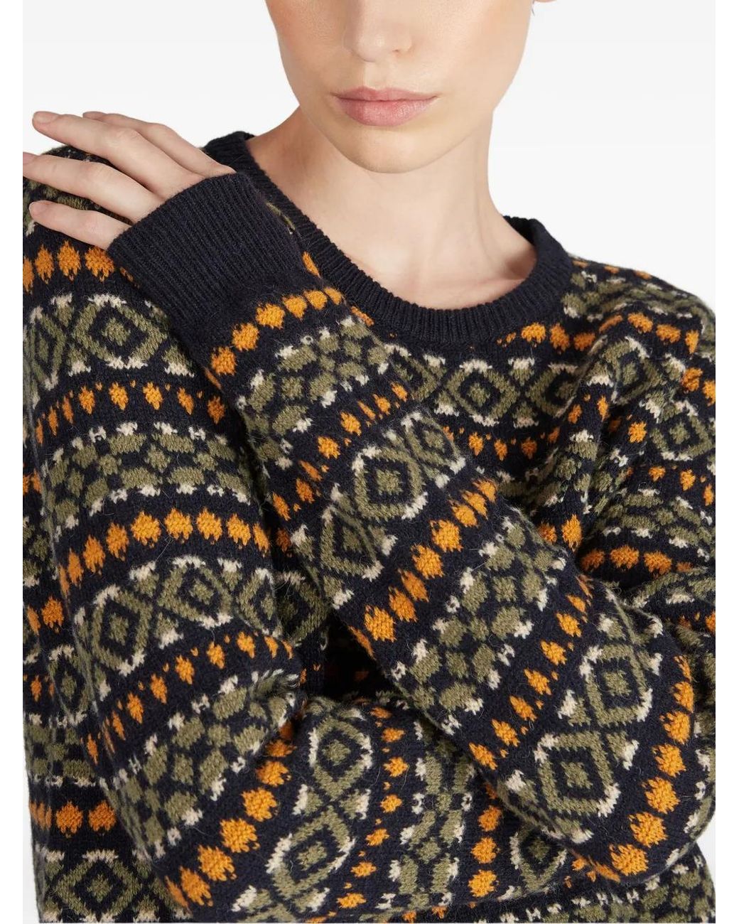 Zanone Black Jacquard Crew-Neck Sweater