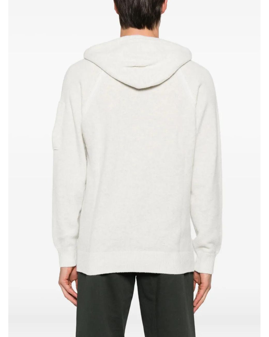 C P Company White C.P.Company Lens-Detail Hoodie for men