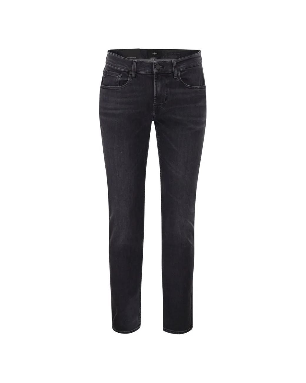 7 For All Mankind Blue Belt-Loop Buttoned Jeans for men