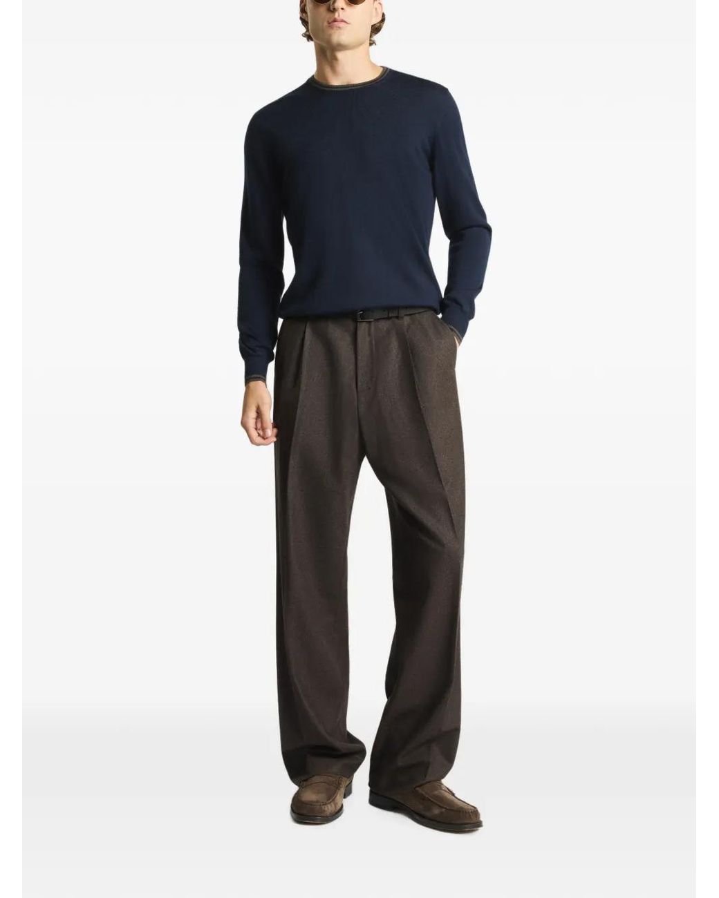 Fay Blue Crew-Neck Sweater for men