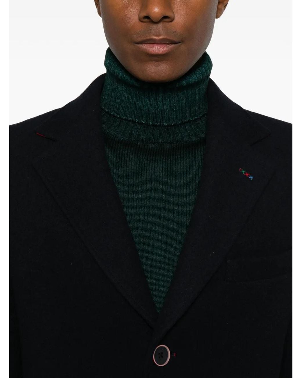 Manuel Ritz Black Slim-Fit Single-Breasted Coat for men